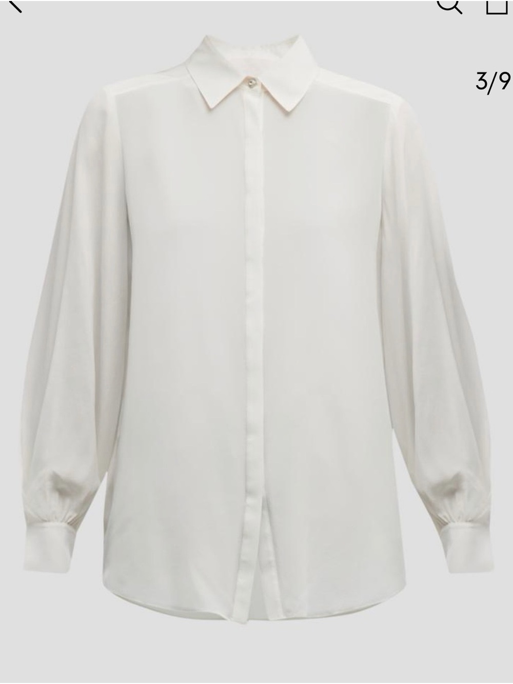 cinq a sept Ivory Button-Down long Sleeve Blouse